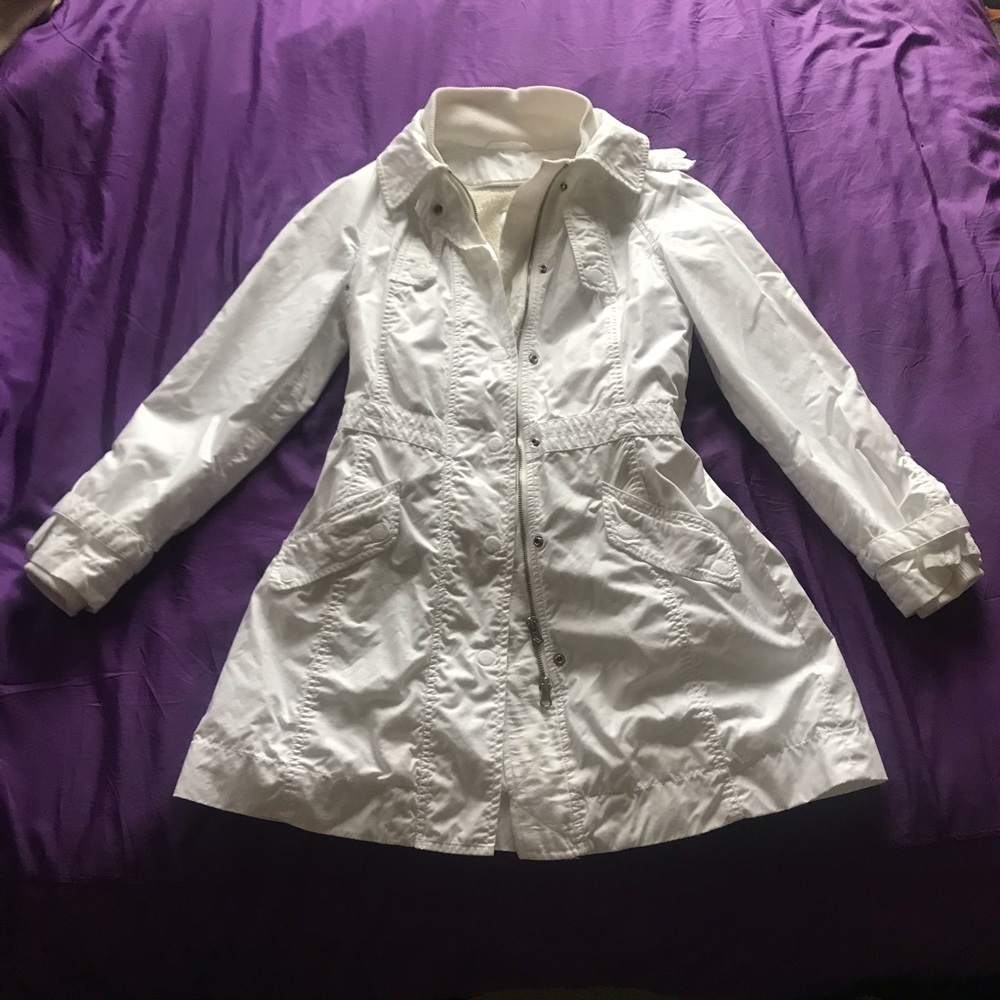 Armani Exchange White XS Trench Coat/Jacket